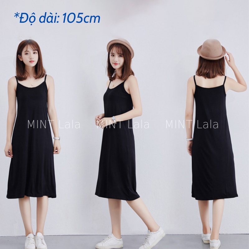 Váy Lót Trong 2 Dây Mặc Đầm Chất Thun Mềm Mại
