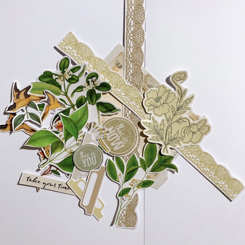 Die cut sticker vintage hoa cổ điền trang trí love box, scrapbook, thiệp, khung 3d