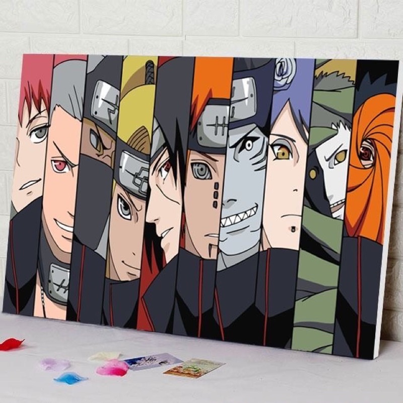 Tranh Số Hoá, Tô Màu Theo Số, Có Khung, Đủ Phụ Kiện - HOẠT HÌNH NARUTO