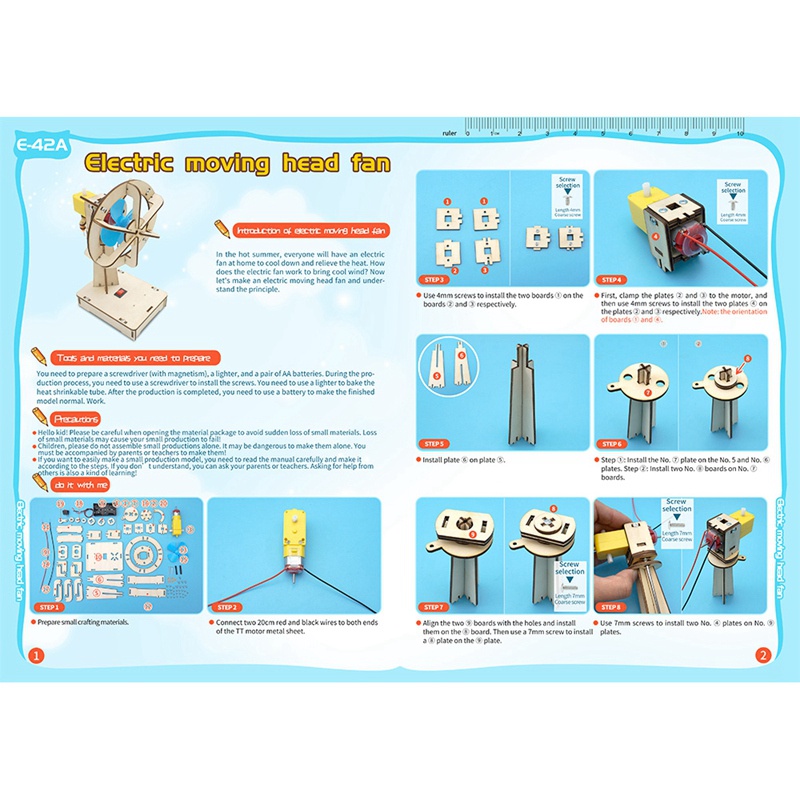 Bộ Mô Hình Quạt Điện DIY Tự Lắp Ráp Cho Thí Nghiệm Khoa Học