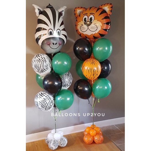 Bóng tròn hoạ tiết chủ đề safari rừng xanh thú rừng size 12&quot;