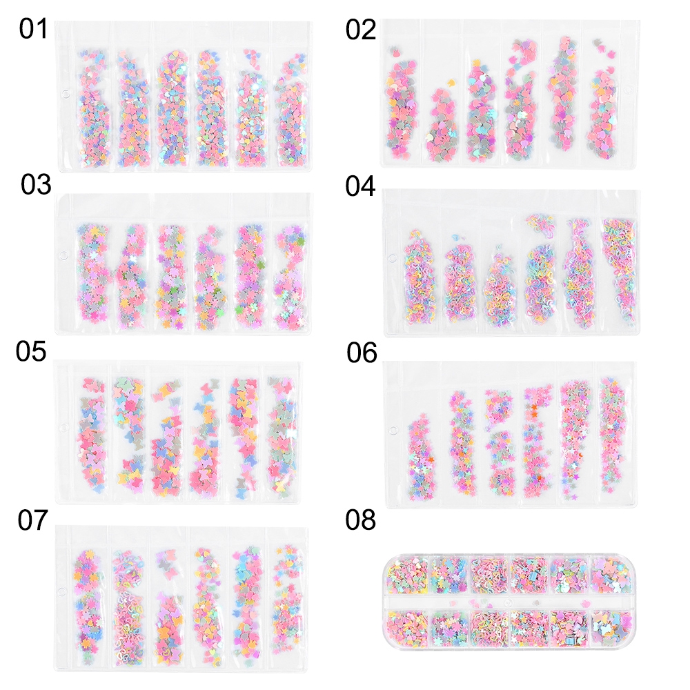 Kim sa lấp lánh hình trái tim / bướm trang trí móng tay
