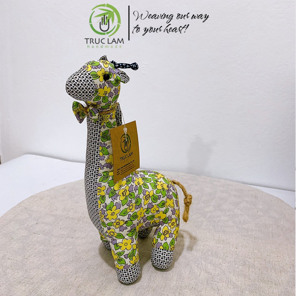 Đồ Chơi Cho Bé Thú Nhồi Bông Mini Con Hươu Cao Cổ Vải Hoa Cao Cấp Trúc Lâm Handmade