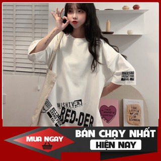 ÁO THUN NỮ TAY NGẮN FORM RỘNG GIẤU QUẦN IN LOGO KIỂU HÀN NEW 2020 PF223A