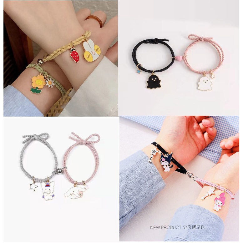 (Mẫu mới 2022) Cặp 2 vòng tay nam châm hình ma/gấu thỏ chất đẹp siêu dễ thương cho cặp đôi Tatitava