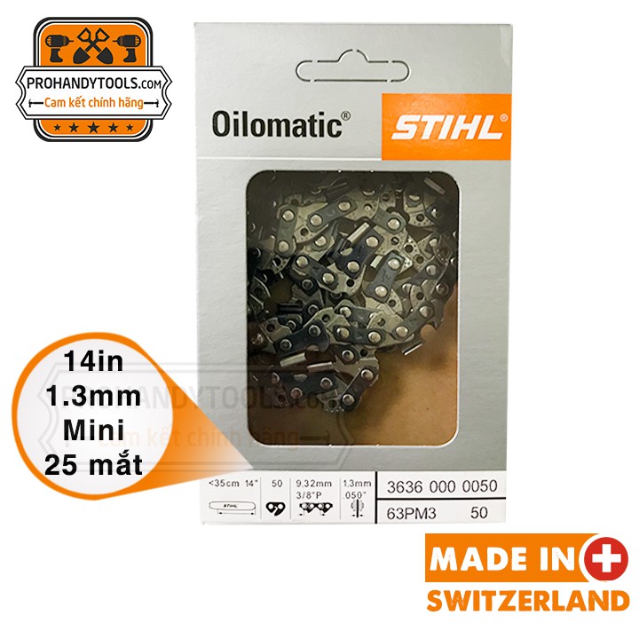 Lưỡi Cưa Xích STIHL 14 IN 3636 25 MẮT XÍCH , dùng cho máy STIHL MS170  - CHÍNH HÃNG STIHL chain saw