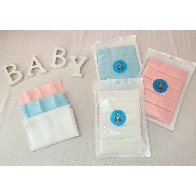 Khăn sữa Muslin Bunny siêu mềm (Set 5 khăn)