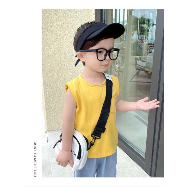 Set 4 chiếc áo ba lỗ cotton thoáng mát cho bé trai 8-13kg