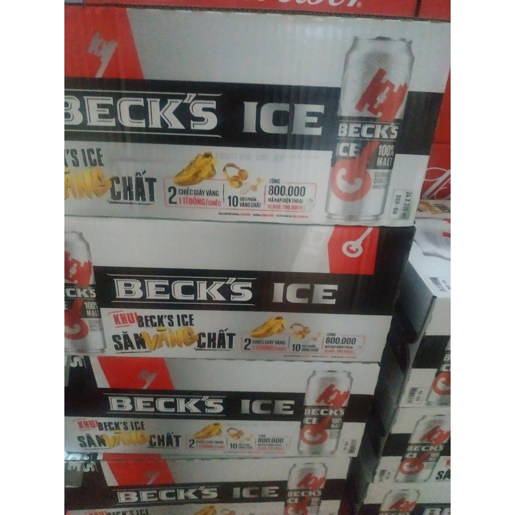 Thùng 24 lon bia Beck's Ice 330ml [Mẫu mới - Trúng Vàng]