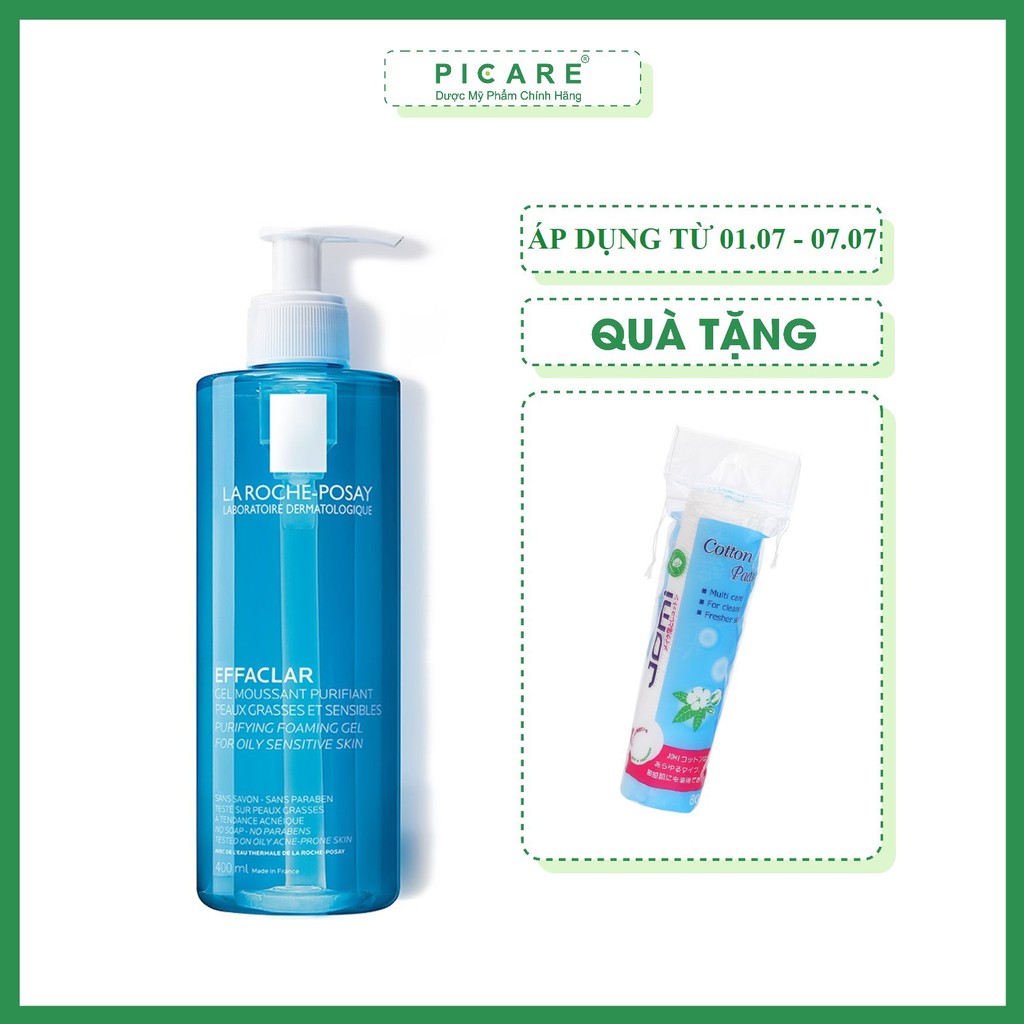 La Roche Posay Gel Rửa Mặt Tạo Bọt Làm Sạch Cho Da Dầu Nhạy Cảm Effaclar Purifying Foaming Gel (50ml - 200ml - 400ml)