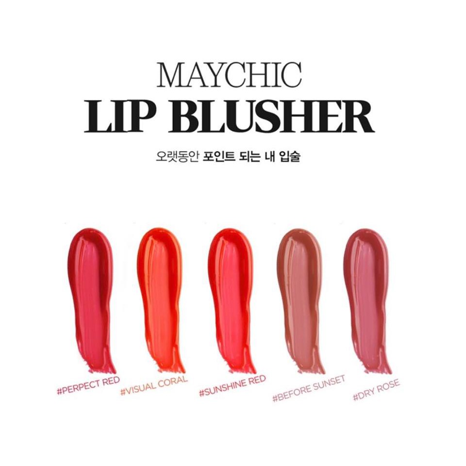 Son Lì Chống Thấm Nước Mềm Mịn  LIP BLUSHER - ĐỎ SAN HÔ #02 3.5g -  K0095