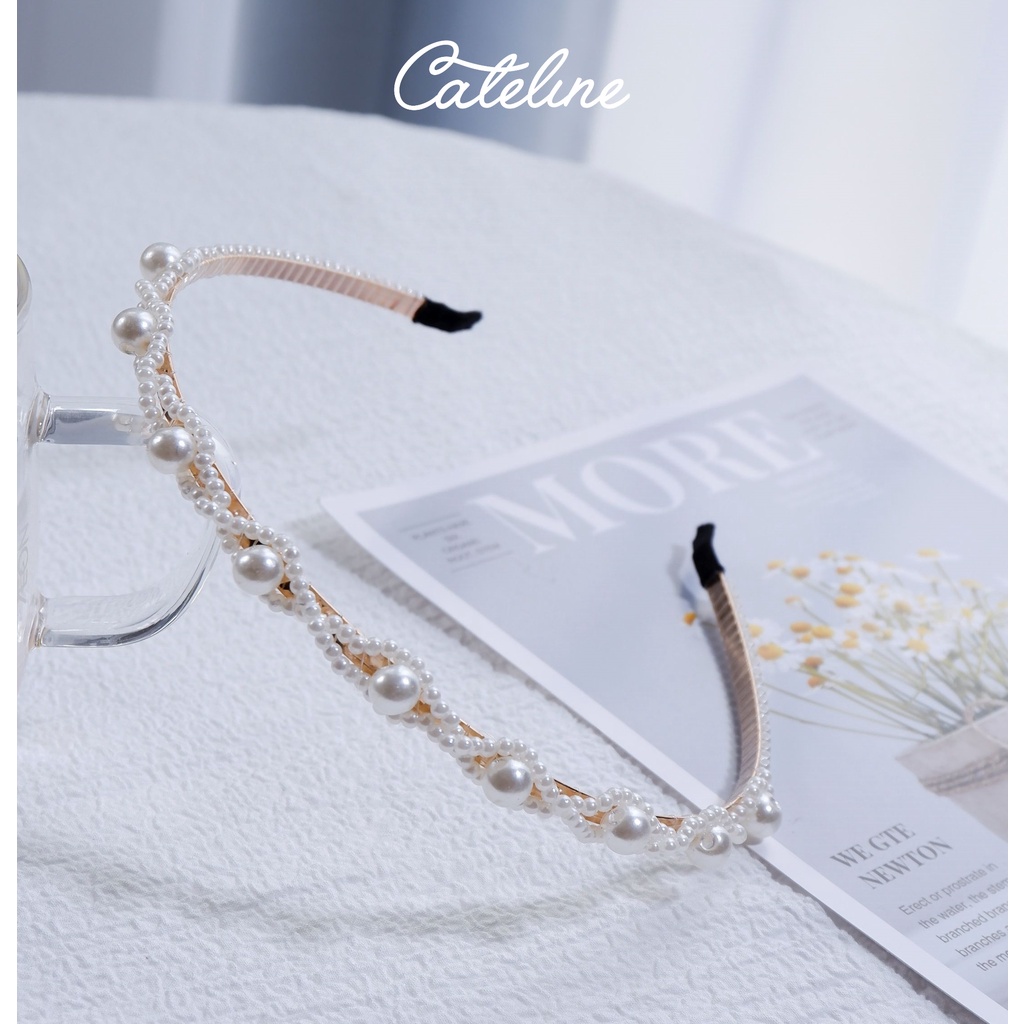 Bờm tóc nữ Cateline kim loại cao cấp, cài tóc thiết kế đính ngọc nhân tạo xinh xắn dễ thương - PKTCL02