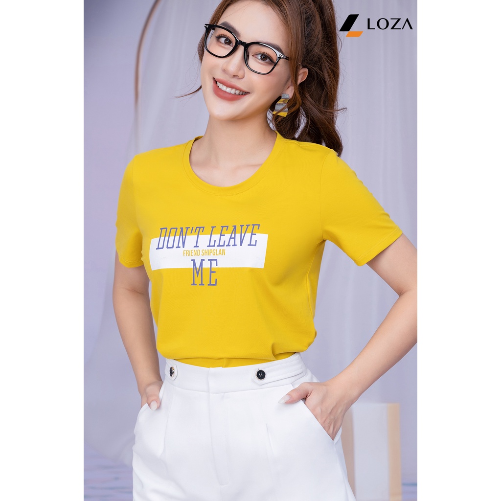 Áo phông in chữ Don't leave me chất liệu Cotton Compact form vừa LOZA - PT702118