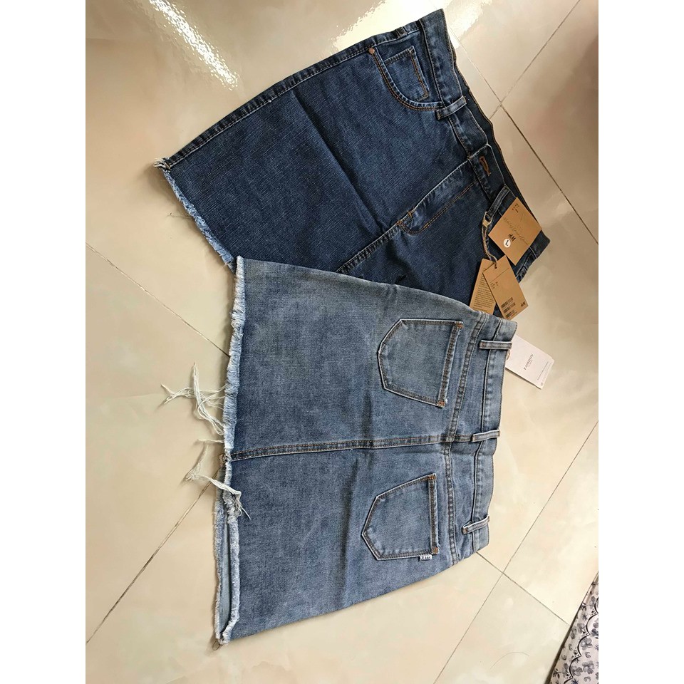 Chân váy jeans nữ thêu hoa