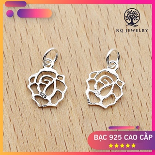 Charm bạc hình hoa hồng treo