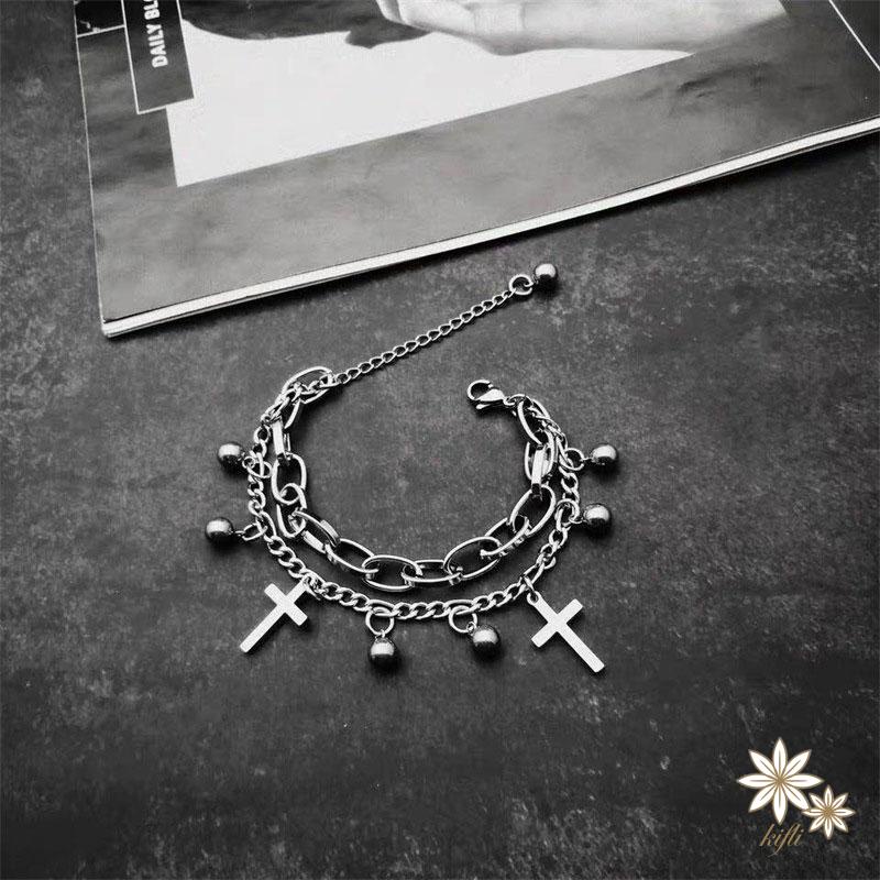 Vòng đeo tay mạ bạc phong cách Hàn Quốc đơn giản thời trang