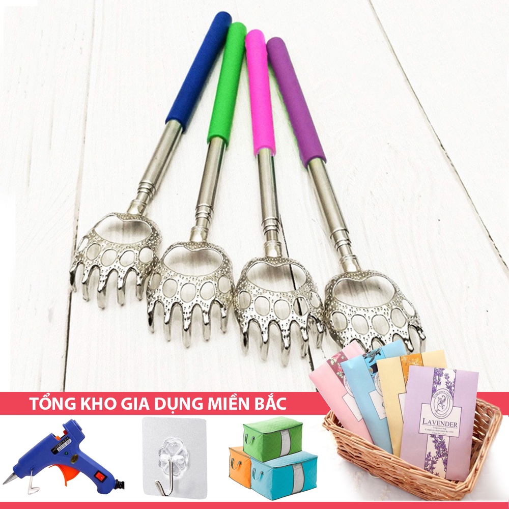 [Tổng Kho Sỉ] Cây Gãi Lưng TAY GẤU INOX Kéo Dài Rút Gọn 53cm - Dụng Cụ Đồ Gãi Ngứa Siêu Đỉnh