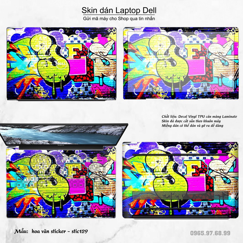 Skin dán Laptop Dell in hình Hoa văn sticker _nhiều mẫu 21 (inbox mã máy cho Shop)