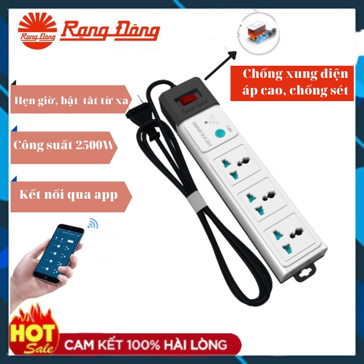 Ổ Cắm Wifi Thông Minh Rạng Đông 3m 5m Model: OC02.WF 3C/3M/10A