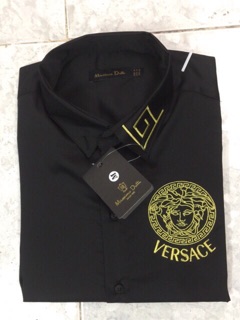 Áo somi nam lụa thêu versace