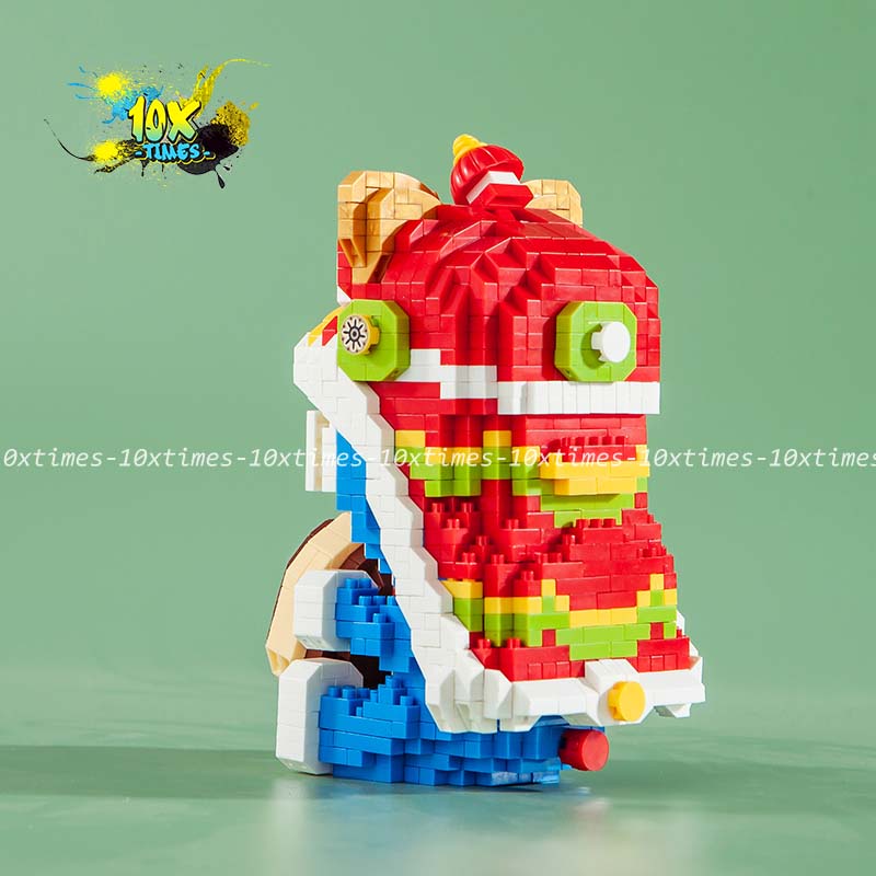 mô hình lắp ráp 3d doraemon múa lân hoạt hình dễ thương, đồ chơi lắp ráp quà tặng bạn trai bạn gái, đồ decor 10xtimes