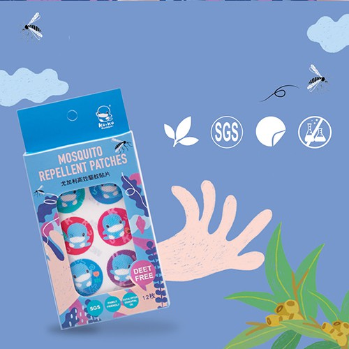 Miếng dán tinh dầu chống muỗi hương tự nhiên an toàn sức khỏe KU.KU DUCKBILL Ku1125 ( set 12 cái)