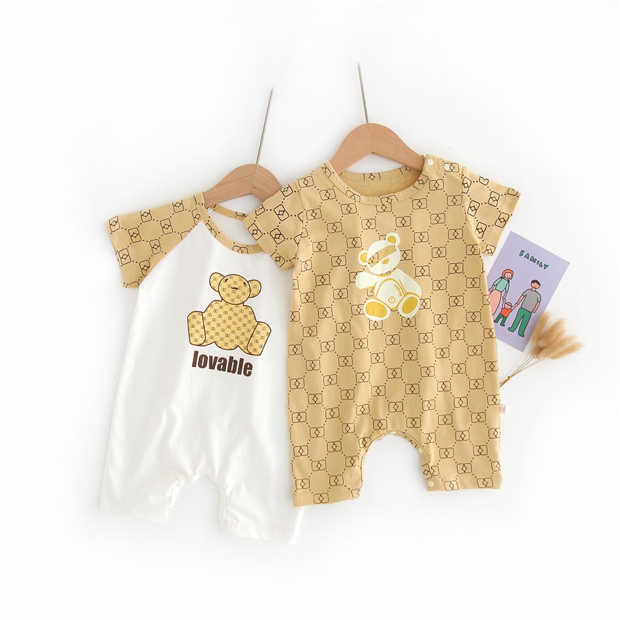 Áo liền quần tay ngắn in họa tiết hoạt hình phong cách Hàn Quốc thời trang mùa hè cho bé trai