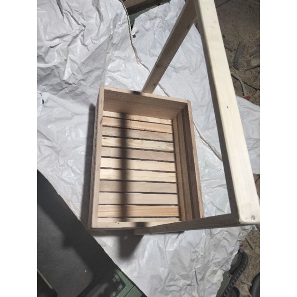 Khay gỗ đựng trái cây, gói quà tặng chữ nhật 32cm*24cm*10cm, có tay cầm.