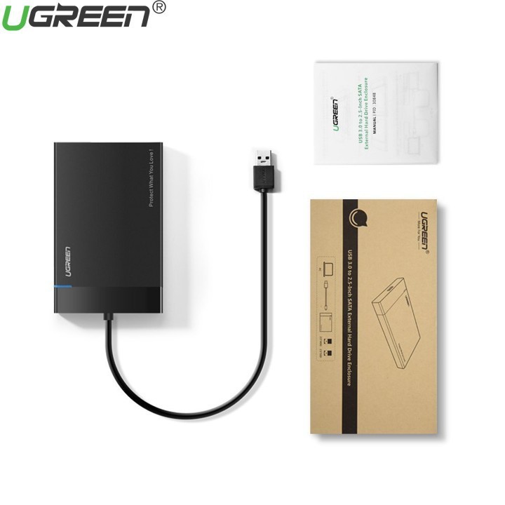 Vỏ hộp đựng ổ cứng SATA 2.0/3.0 2.5" và SSD vỏ nhựa ABS cao cấp UGREEN US221 - | BigBuy360 - bigbuy360.vn