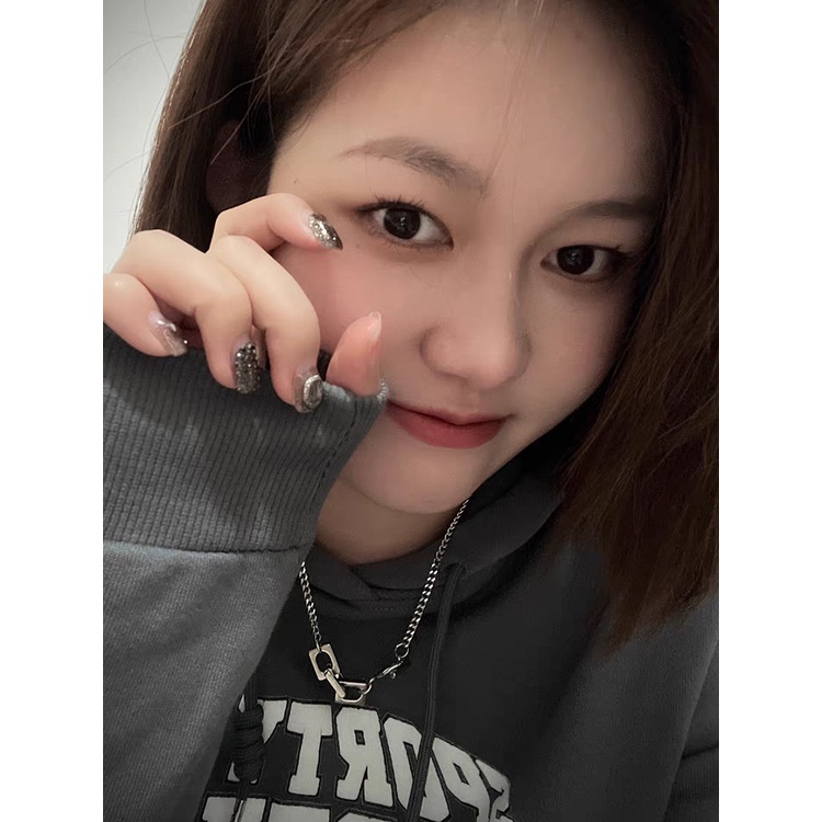 Vòng cổ Mặt Hình Học Bằng Thép Titan Phong Cách hip-hop Sang Trọng Thời Trang