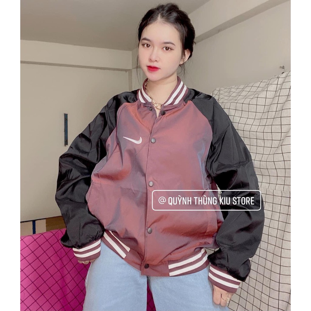 Áo khoác gió bomber nữ 💖FREESHIP💖 Áo bomber nữ n.ike phối màu dáng cực xinh AD50 | BigBuy360 - bigbuy360.vn