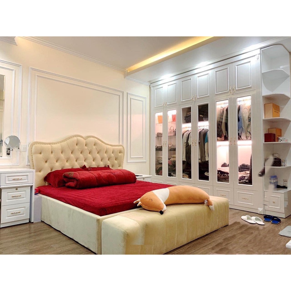 Giường ngủ bọc nỉ - da ⚡ SALE SỐC ⚡ Giường nằm phong cách Châu Âu thiết kế siêu xinh