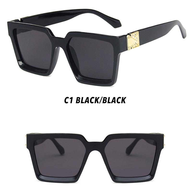 Kính Mát Gọng Vuông Cỡ Lớn Thời Trang Cho Nam Nữ