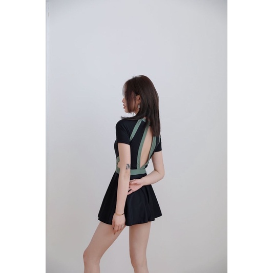 Bikini váy bên trong có quần kín đáo, đồ bơi Hàn Quốc cao cấp, đi biển, có 2 màu, học bơi vải xịn có mút ngực