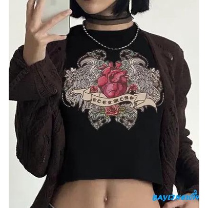 Áo croptop không tay in họa tiết vintage Y2k 90s dành cho nữ