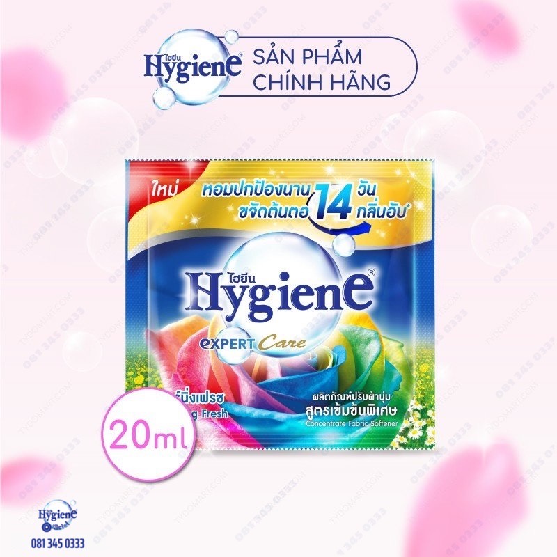 Nước Xả Vải Đậm Đặc Hygiene Thái Lan gói 20ml siêu thơm sử dụng tiết kiệm