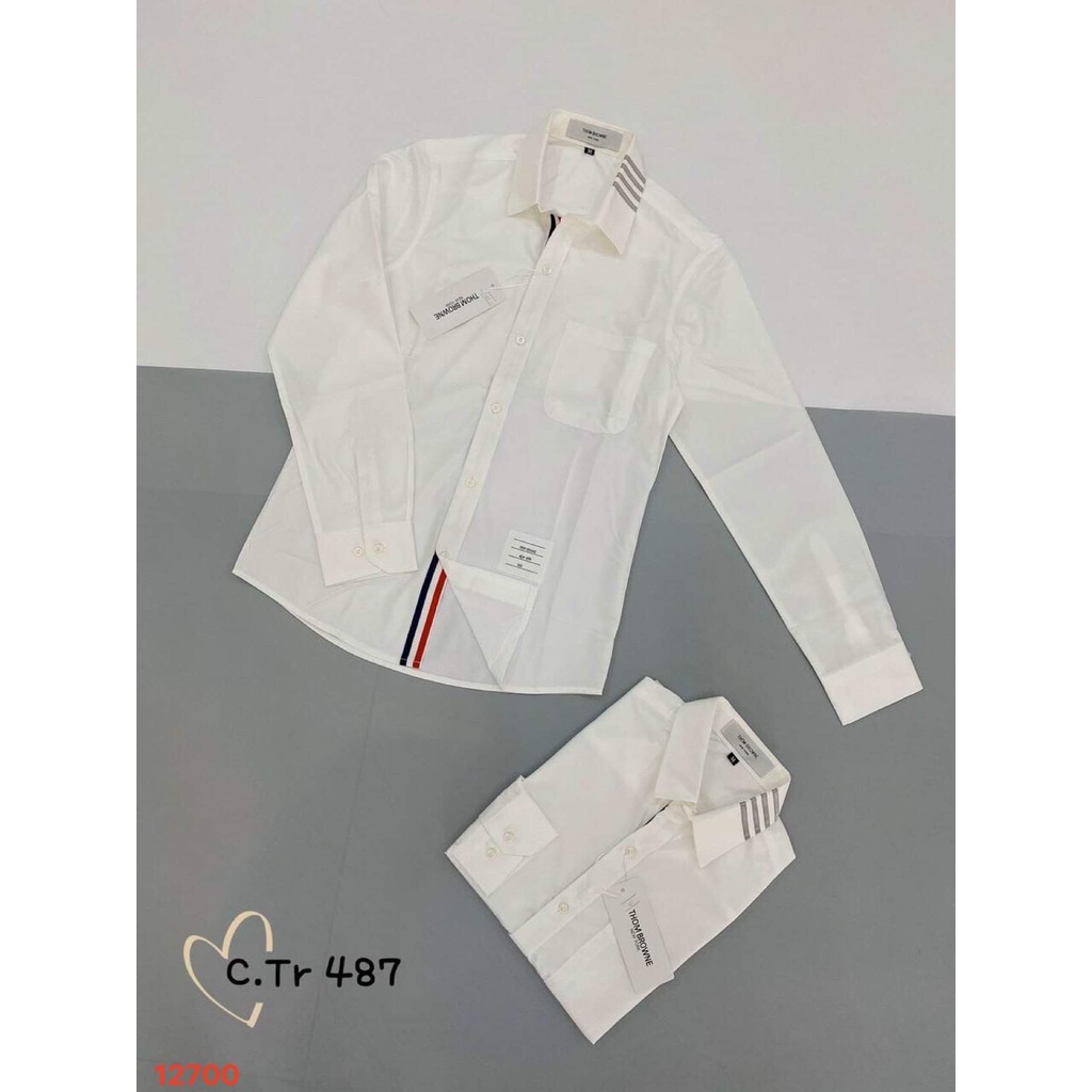 Áo Sơ Mi Trắng THOM & Kẻ Caro loang Phối Đồ Cực Đỉnh - Sơ Mi Nam Hot Trend 2022 Tranganh Store [MS170]