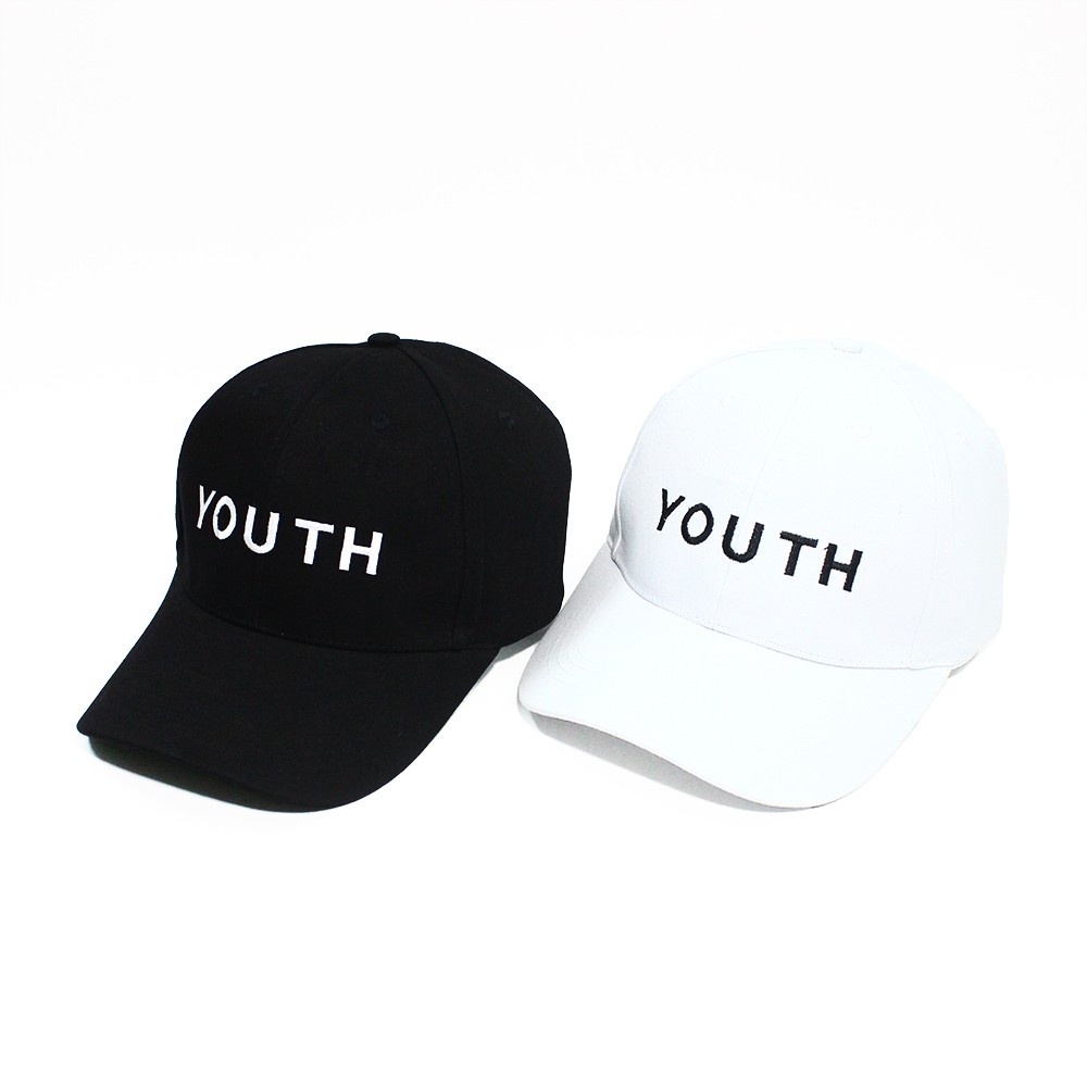 Mũ Lưỡi Trai Nón Kết YOUTH Đen Trắng Vải Kaki