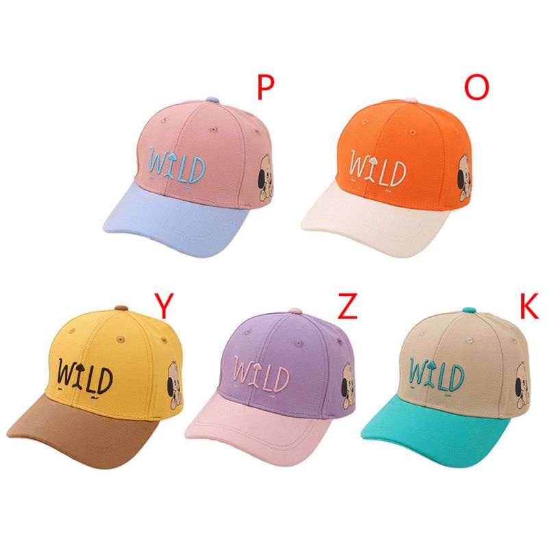 Mũ lưỡi trai chống nắng thêu họa tiết hoạt hình thời trang dễ thương cho bé