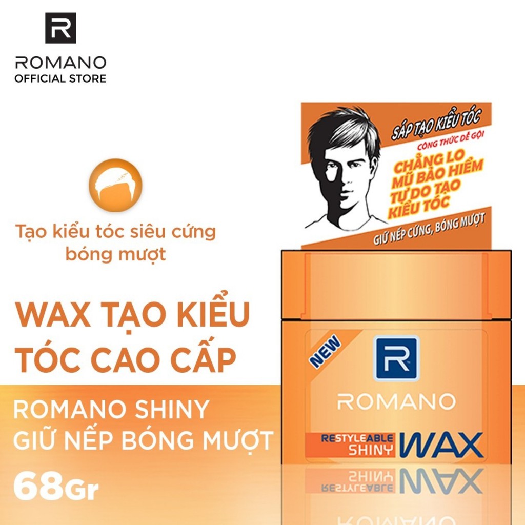 Sáp vuốt tóc Romano hộp 68g Làm đẹp cho nam Wax romano 68 có 3 màu cho quý khách lựa chọn