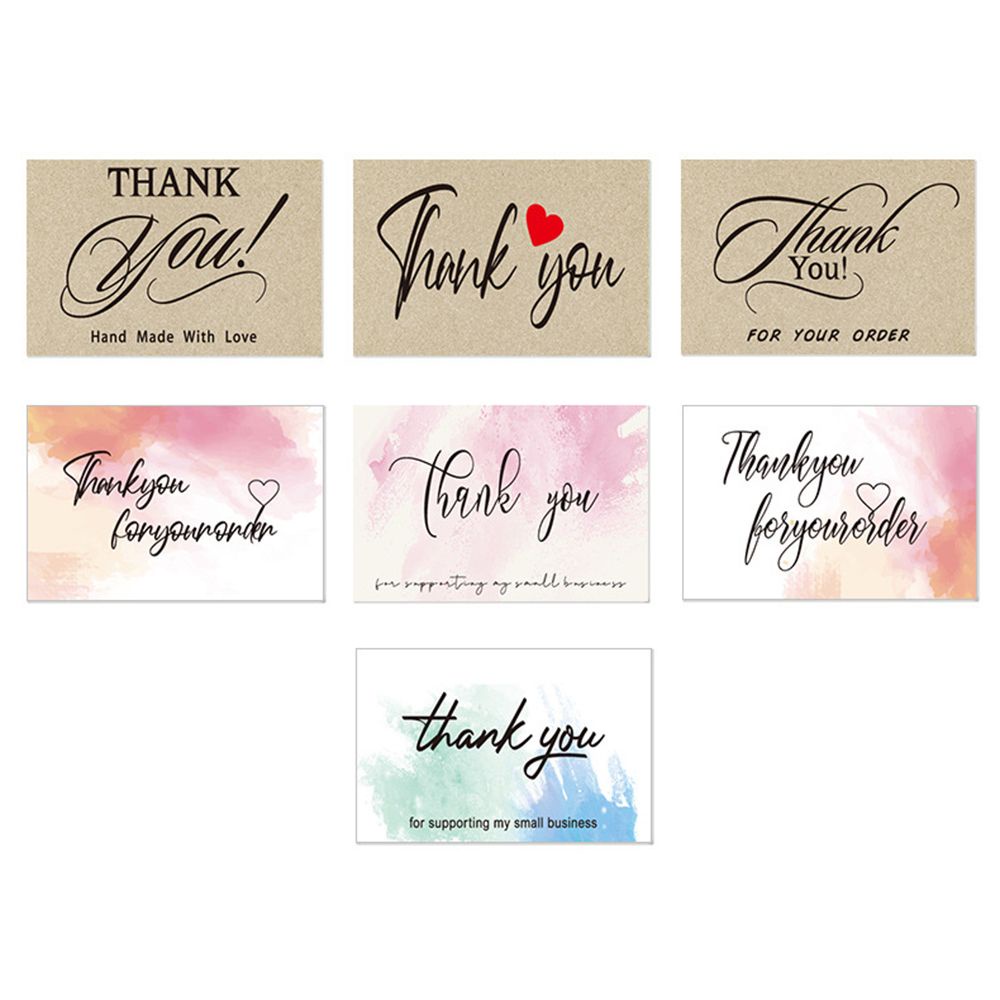 Cuộn 350 Nhãn Dán 2.5x3.7cm Màu Nước Chữ Thank You Trang Trí Gói Quà