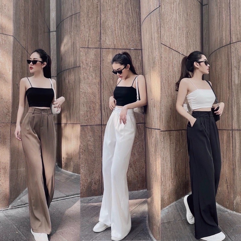 Quần tây công sở ống suông lưng cao 008 chất tuyết mưa cao cấp