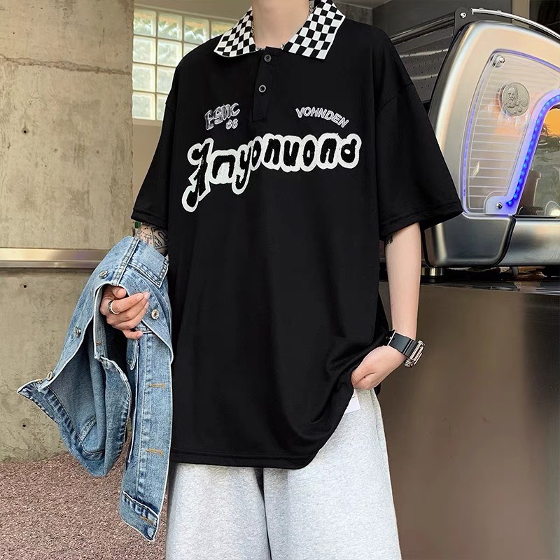 Áo thun Polo cổ bẻ Caro thêu xù ANONYMOUD vải cao cấp 4 chiều Unisex phù hợp cho nam và nữ_TOP STORE có hình thật