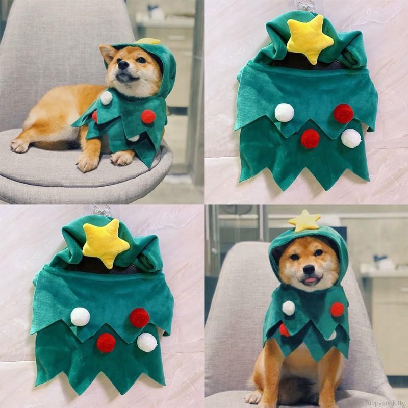 Áo Choàng Hình Cây Thông Noel Giáng Sinh Cho Thú Cưng