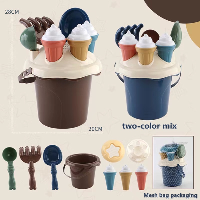 Bộ đồ chơi xúc cát dạng xô và xẻng xúc cát đi biển mùa hè cho bé