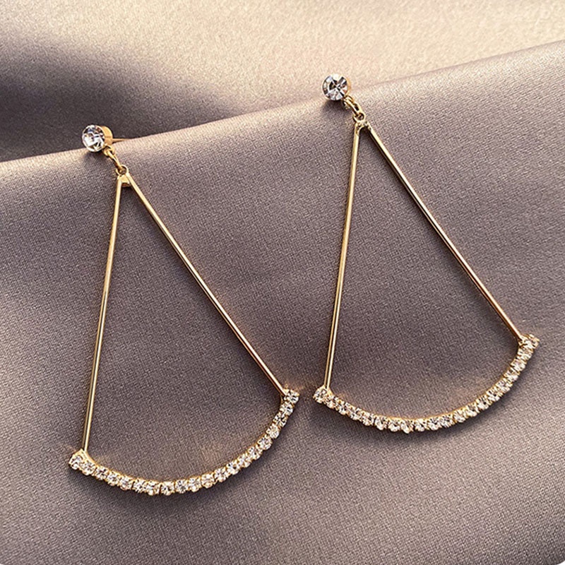 Đôi Bông Tai Dáng Dài Bằng Bạc 925 Họa Tiết Hình Học Thời Trang Cho Nữ