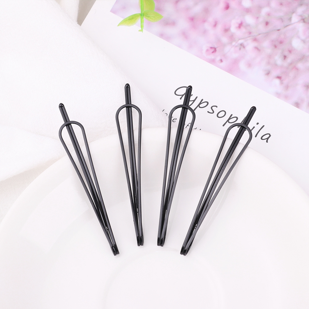 Bộ 4 kẹp tóc kim loại phong cách đơn giản dành cho nữ