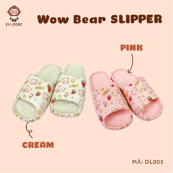 DÉP BAMI WOW BEAR -  SIÊU NHẸ ÊM CHÂN ĐẾ RĂNG CƯA CHỐNG TRƠN