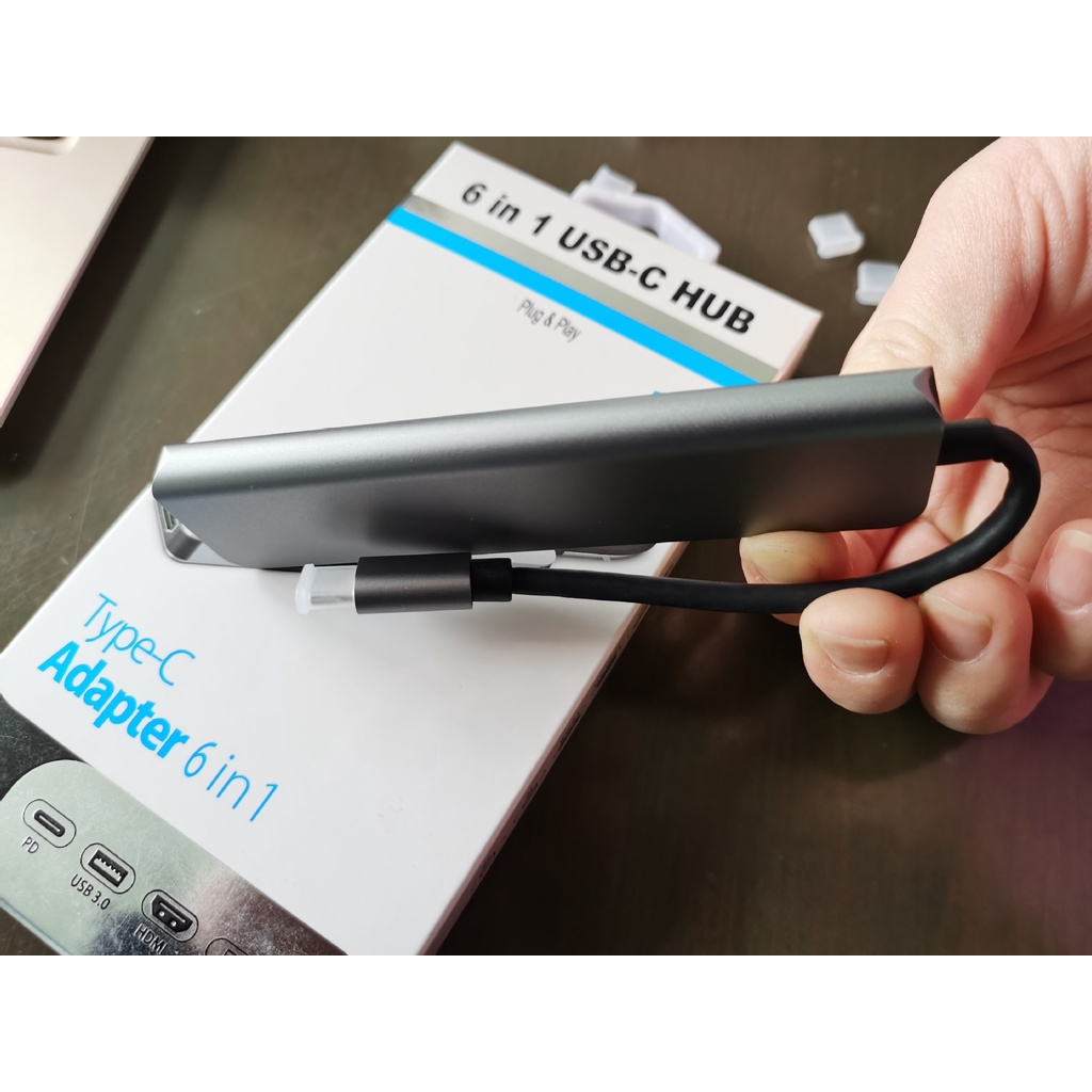 Hub chuyển đổi USB TypeC 6 trong 1, cổng chuyển đổi HUB USB TypeC to HDMI, 1 cổng HDMI 4k UHD , 2 cổng USB 3.
