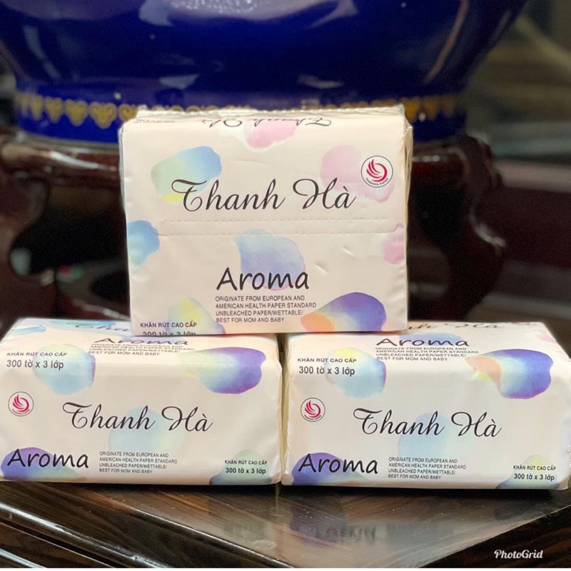 Giấy rút Thanh Hà Aroma 300 tờ siêu dai và mềm mại